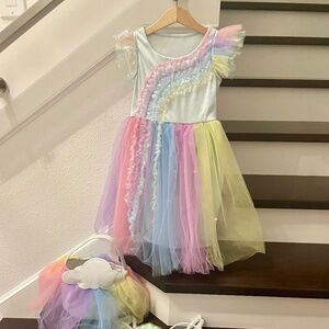Light Up Rainbow Fairy Kids' Costume, 4-6Y & Treat Bag